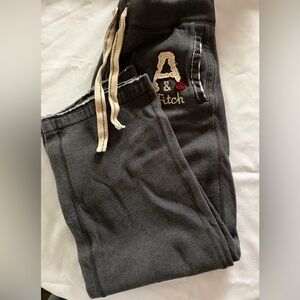 Preowned Abercrombie & Fitch Men’s Charcoal Sweatpants Drawcord Pockets Sz L